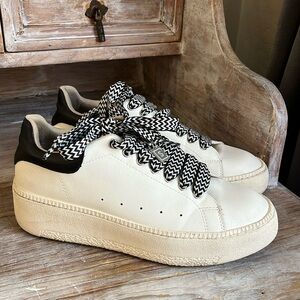 ShuShop White and Black Women's Sneakers
